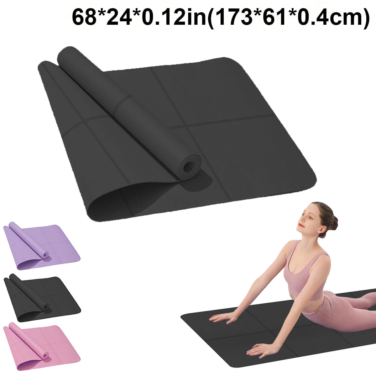 Sports & Pilates Yoga Mat - 4mm Thick Foam