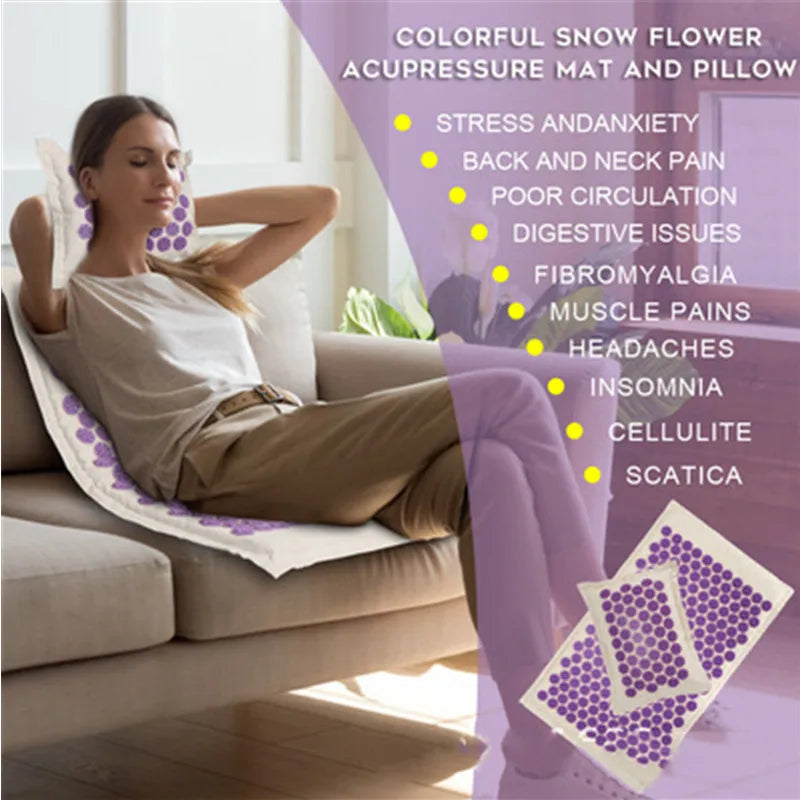 Linen Acupressure Mat Set — Coconut Palm Base