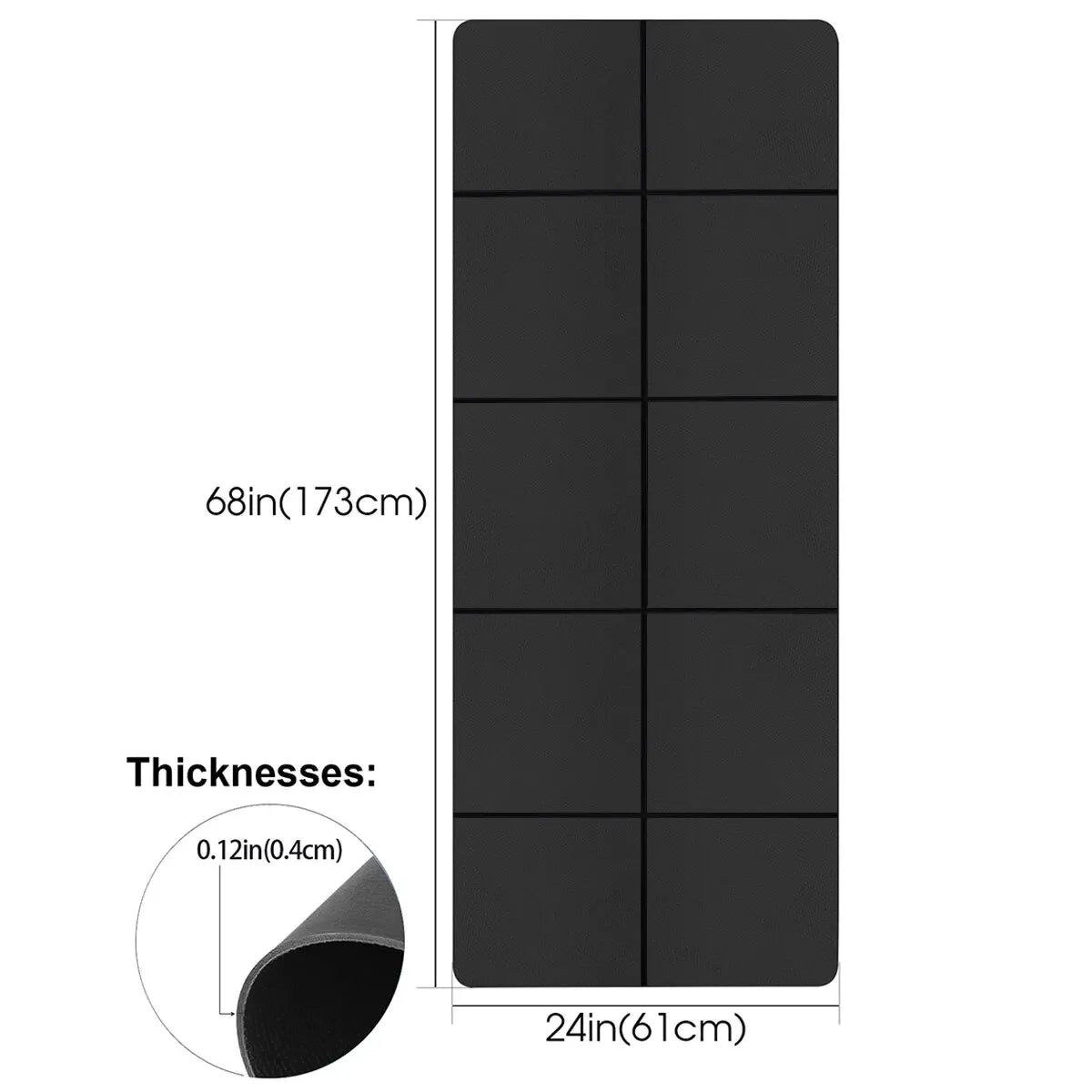 Sports & Pilates Yoga Mat - 4mm Thick Foam