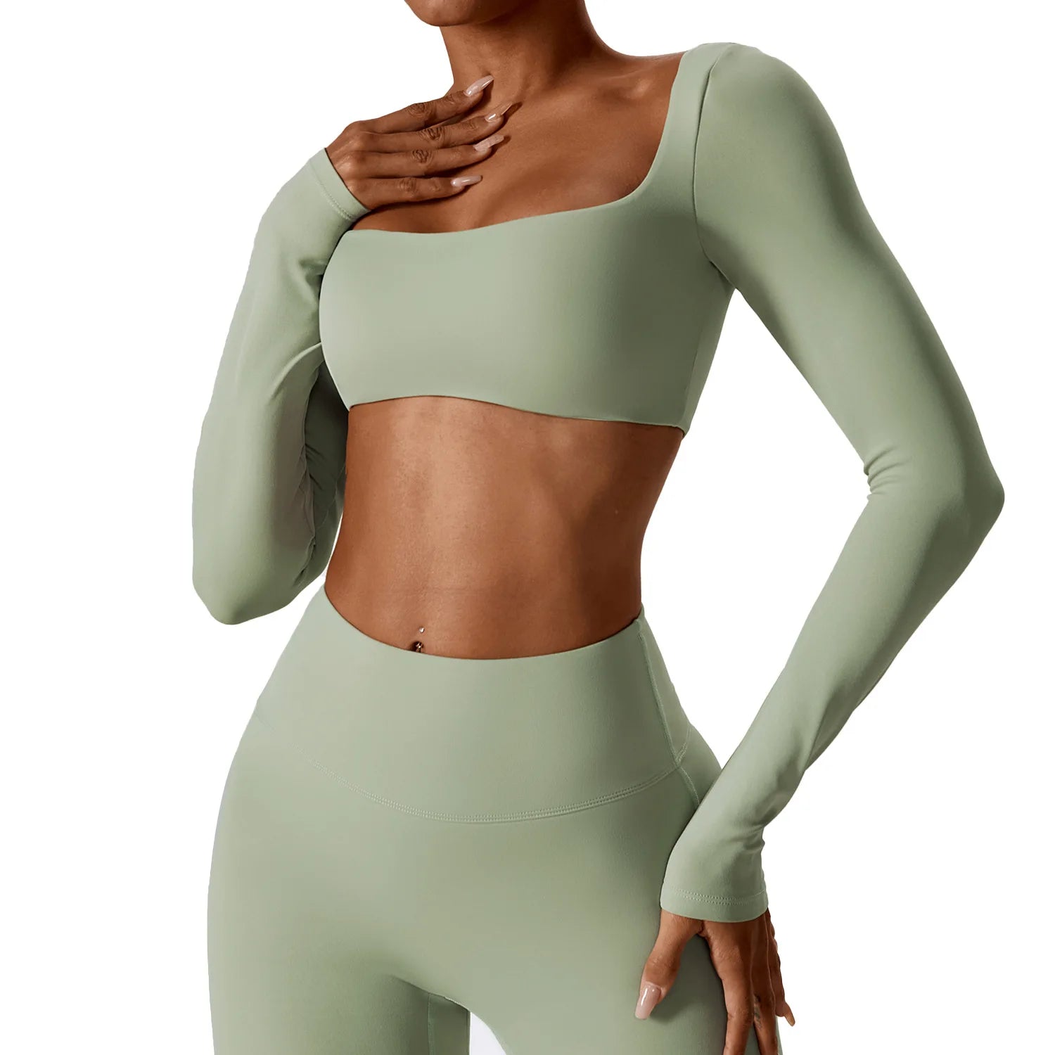 SculptFit Cropped Long Sleeve T-shirt