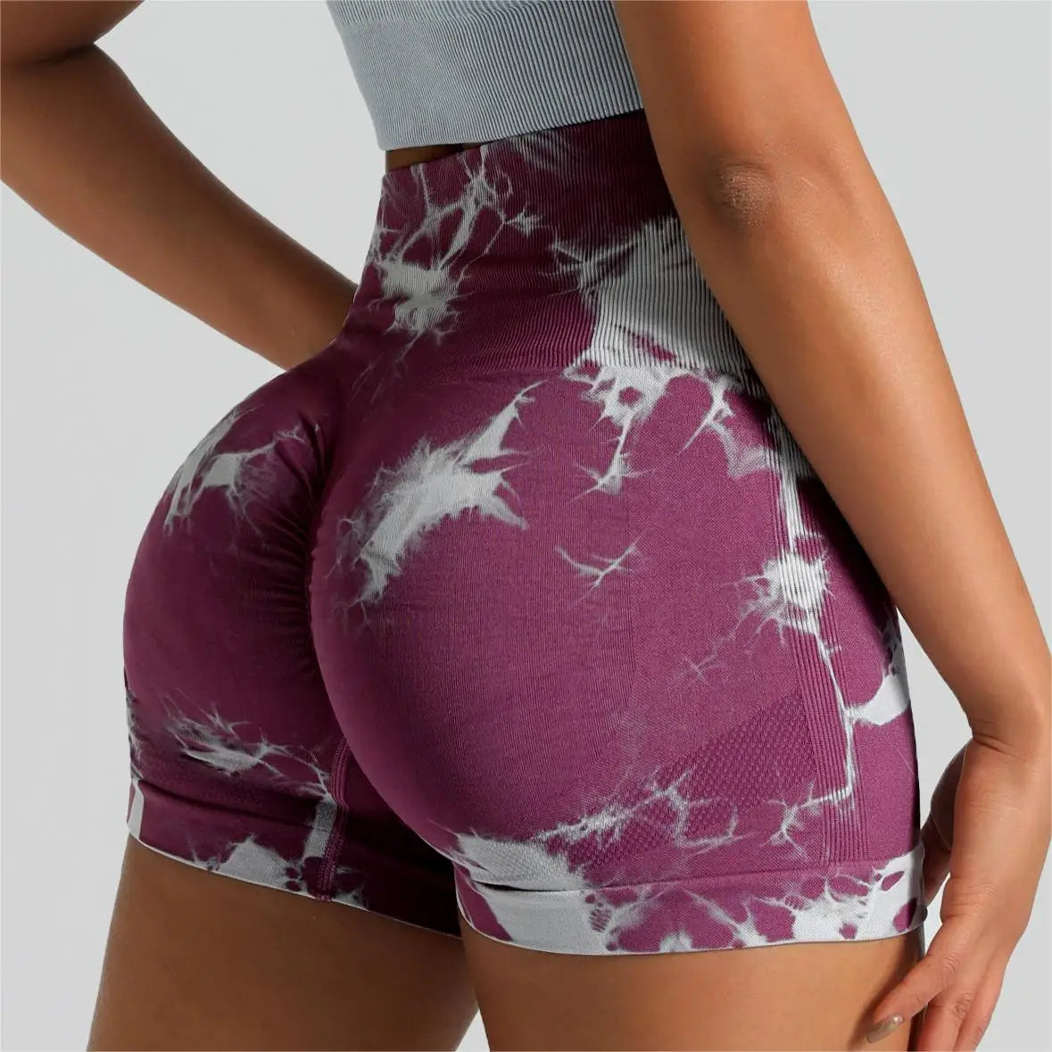 Seamless High-Waist Tie-Dye Shorts