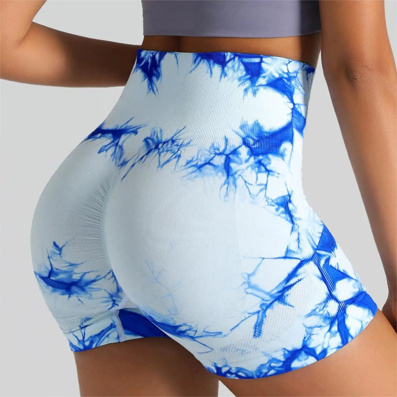 Seamless High-Waist Tie-Dye Shorts