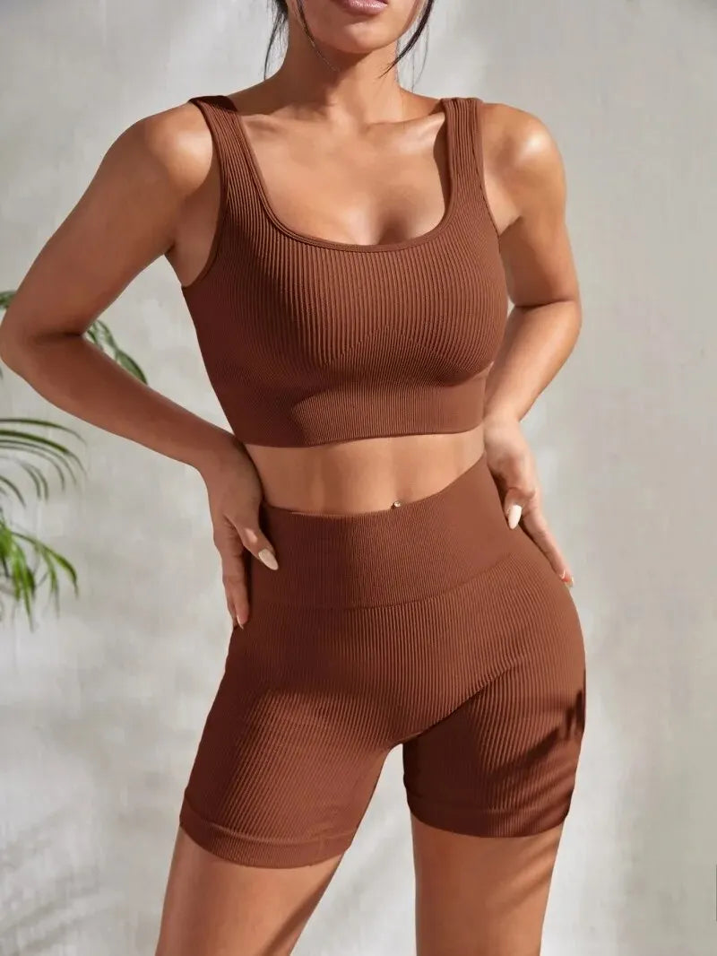 PowerFit Set – High Waist Shorts + Crop Tank