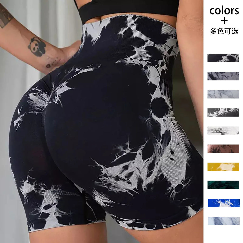 Seamless High-Waist Tie-Dye Shorts