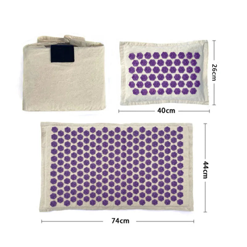 Linen Acupressure Mat Set — Coconut Palm Base