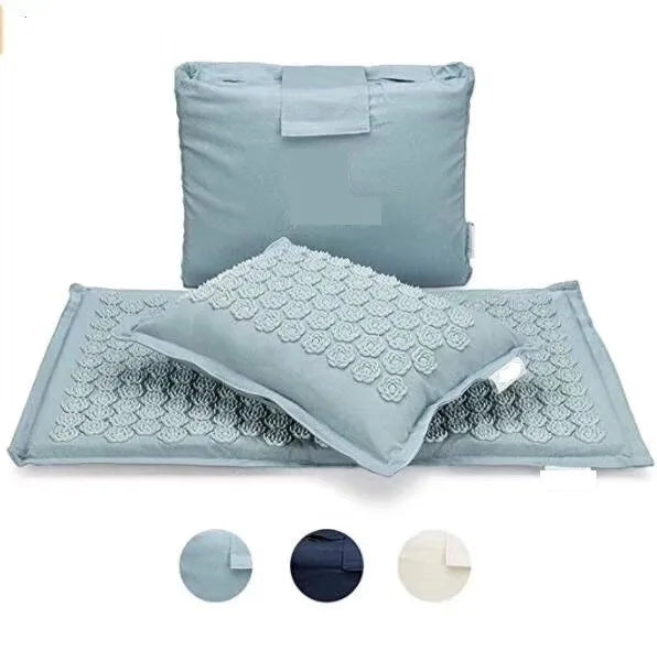 Linen Acupressure Mat Set — Coconut Palm Base