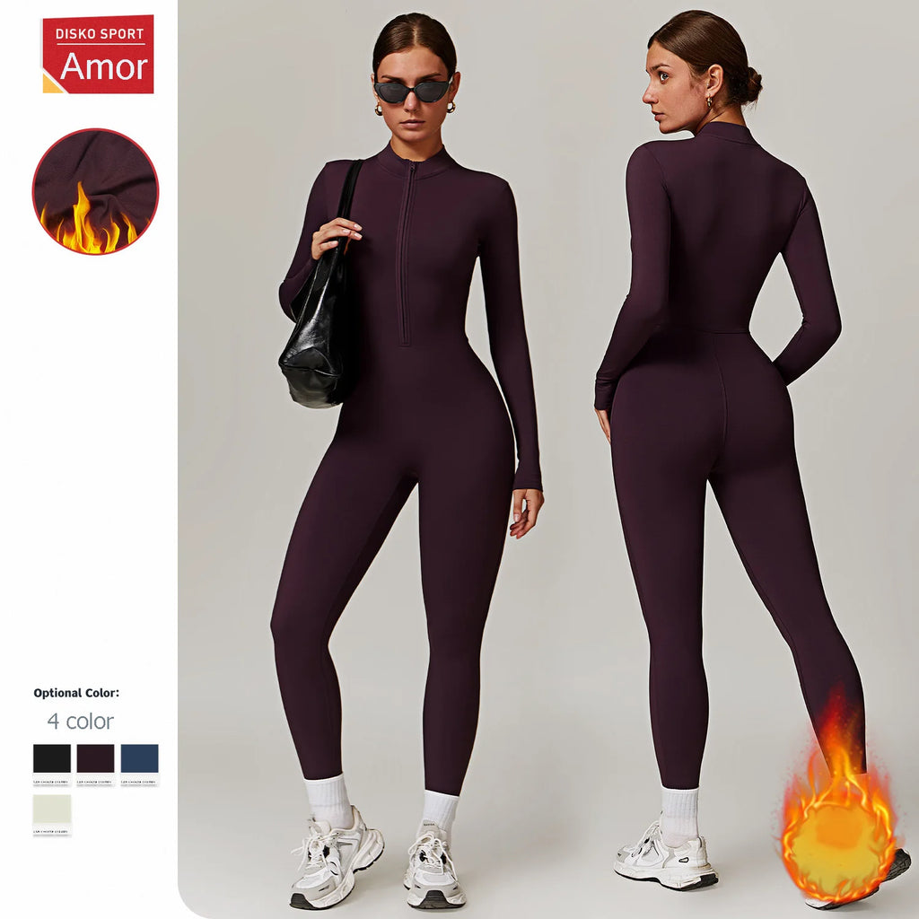 Thermal Seamless Fleece Jumpsuit – Yoga & Ski