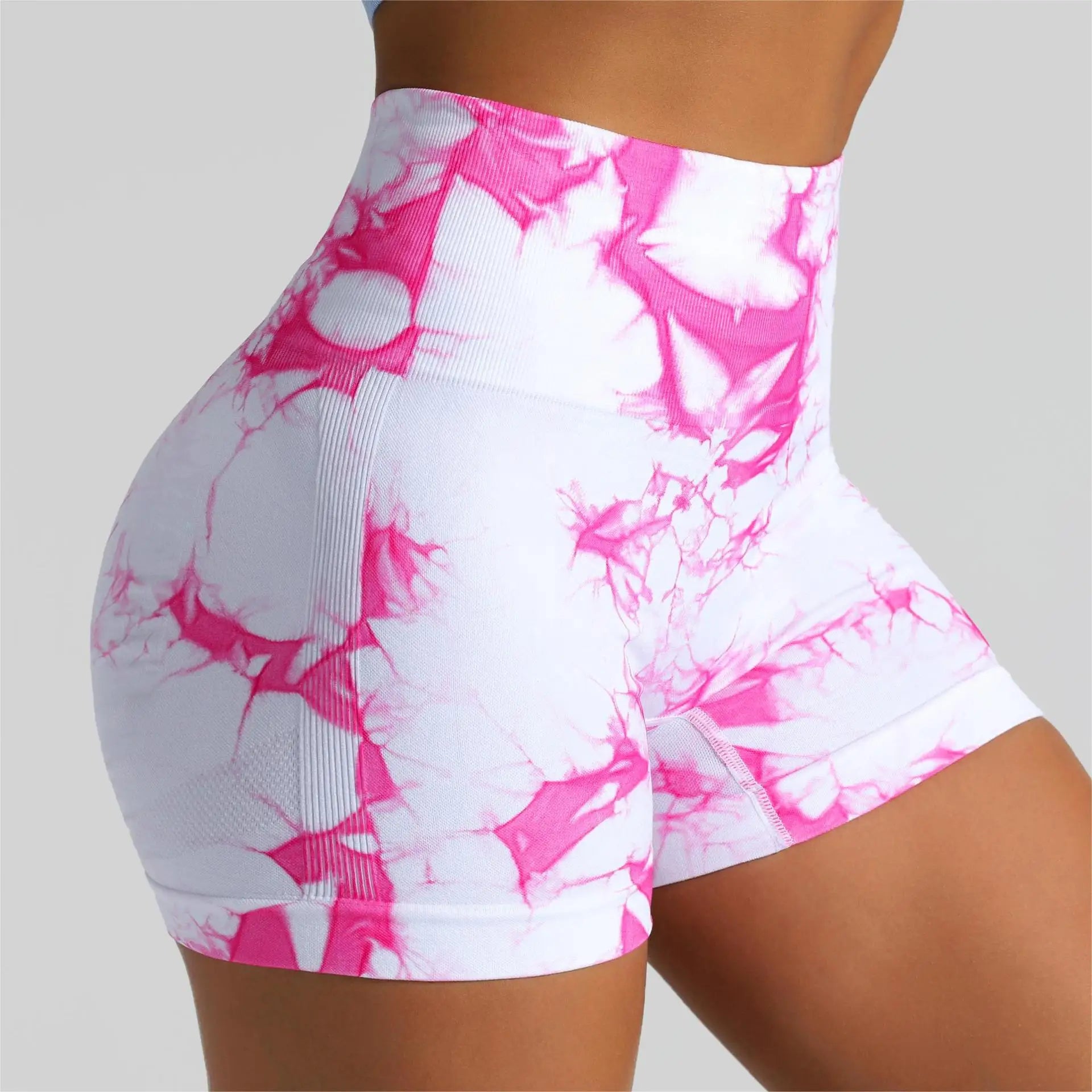 Seamless High-Waist Tie-Dye Shorts