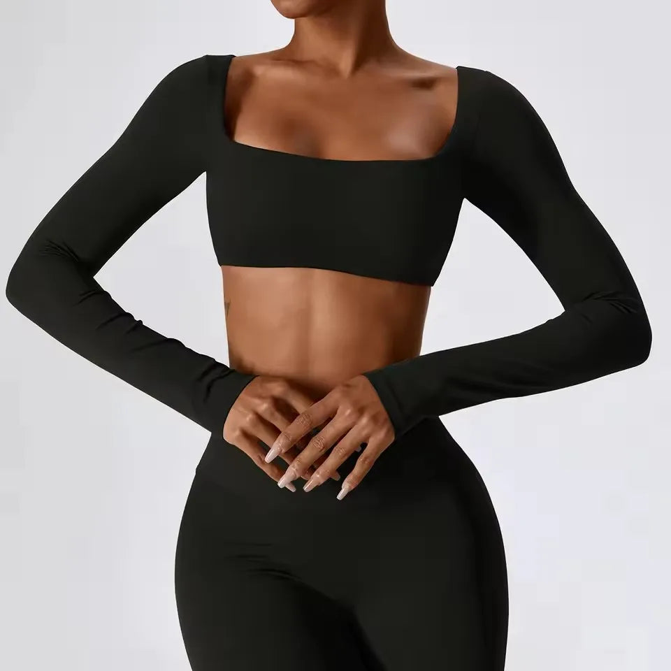 SculptFit Cropped Long Sleeve T-shirt
