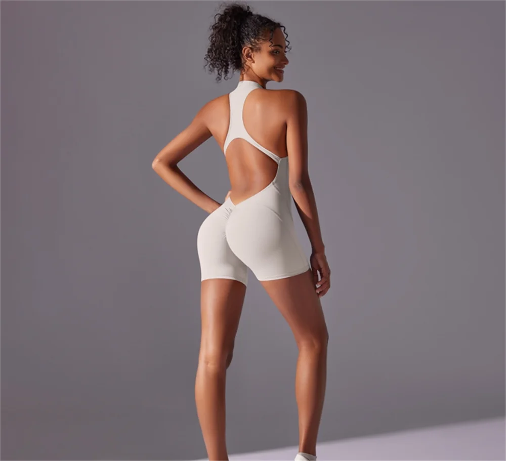High-Intensity Jumpsuit – Open Back