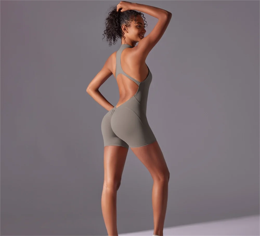 High-Intensity Jumpsuit – Open Back