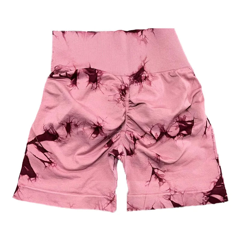 Seamless High-Waist Tie-Dye Shorts