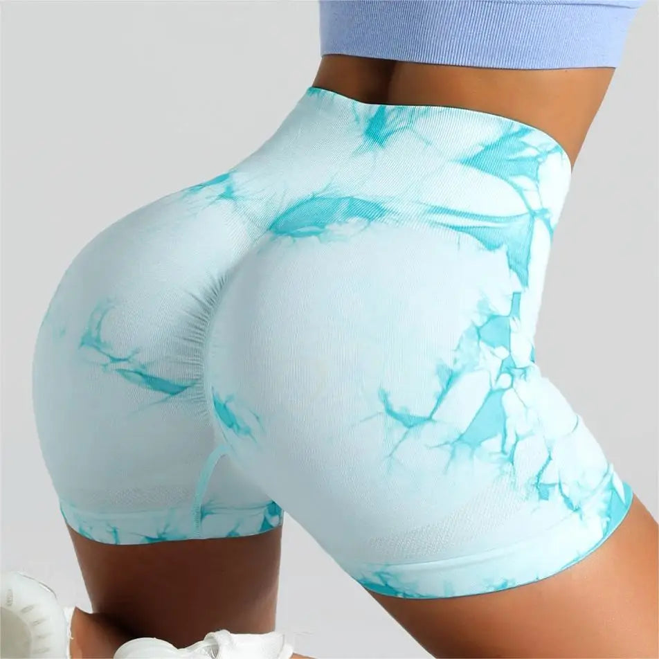 Seamless High-Waist Tie-Dye Shorts