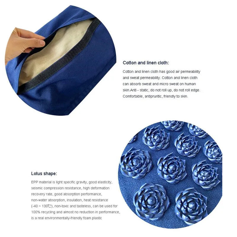 Linen Acupressure Mat Set — Coconut Palm Base