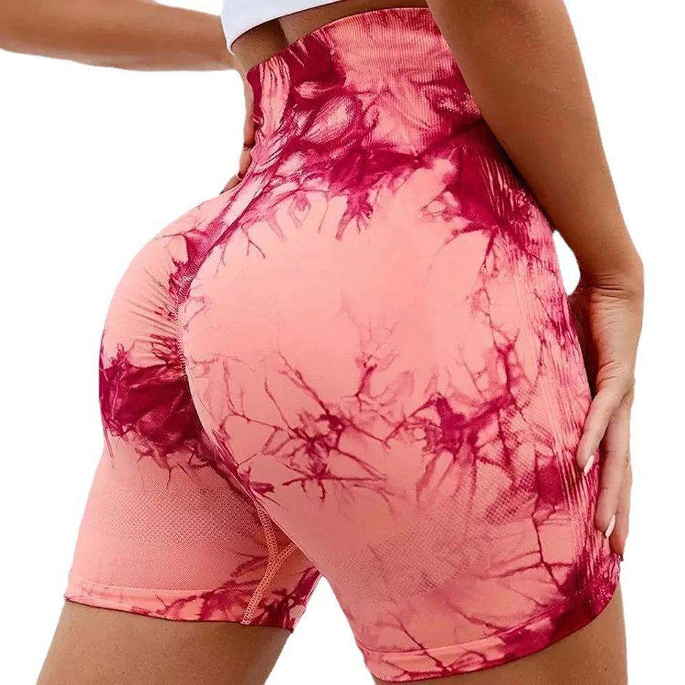 Seamless High-Waist Tie-Dye Shorts
