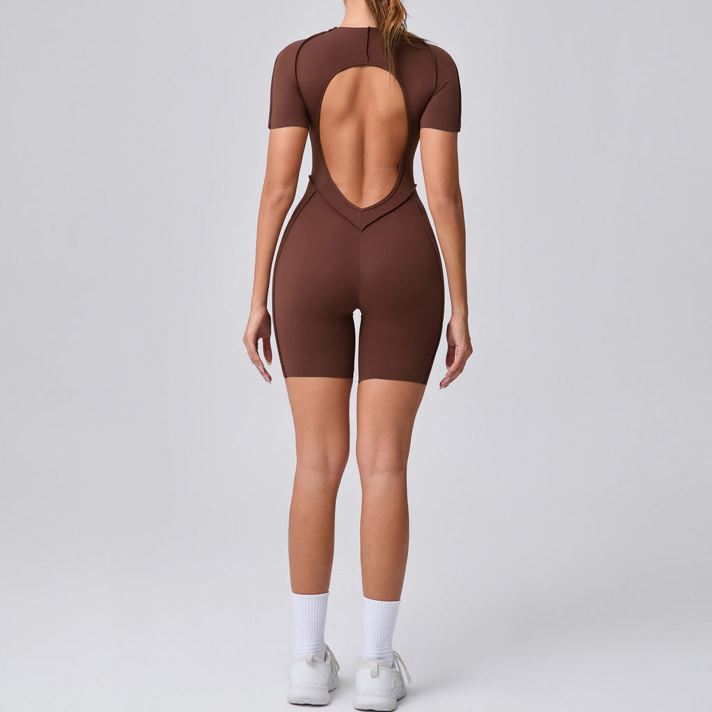 Scrunch Booty Jumpsuit – Backless Gym Romper