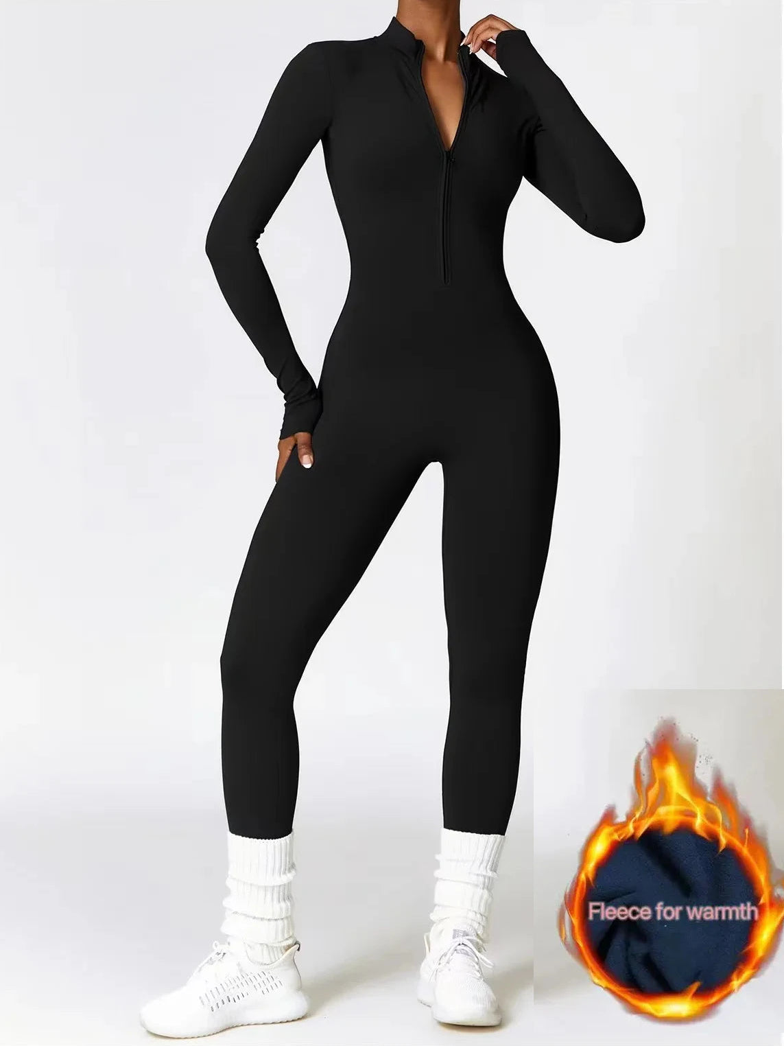 Thermal Seamless Fleece Jumpsuit – Yoga & Ski