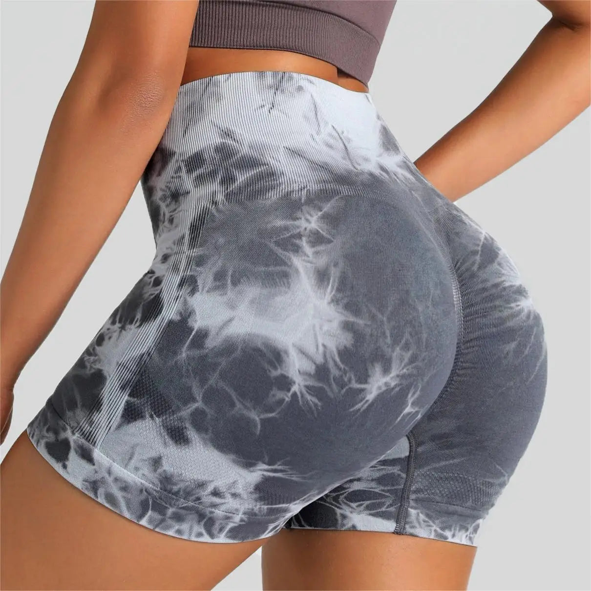Seamless High-Waist Tie-Dye Shorts