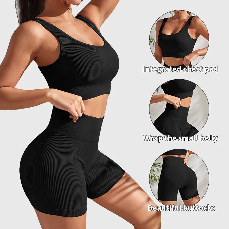 PowerFit Set – High Waist Shorts + Crop Tank